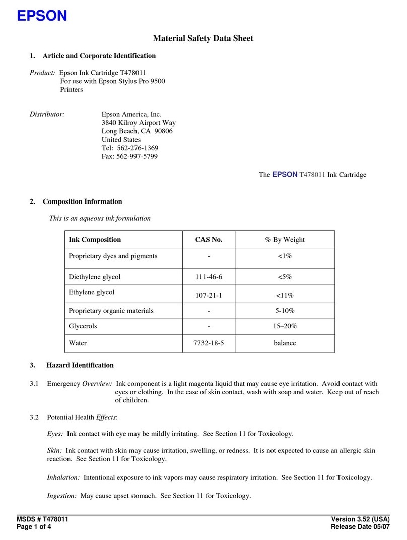 Epson T478011 Operating and maintenance instructions