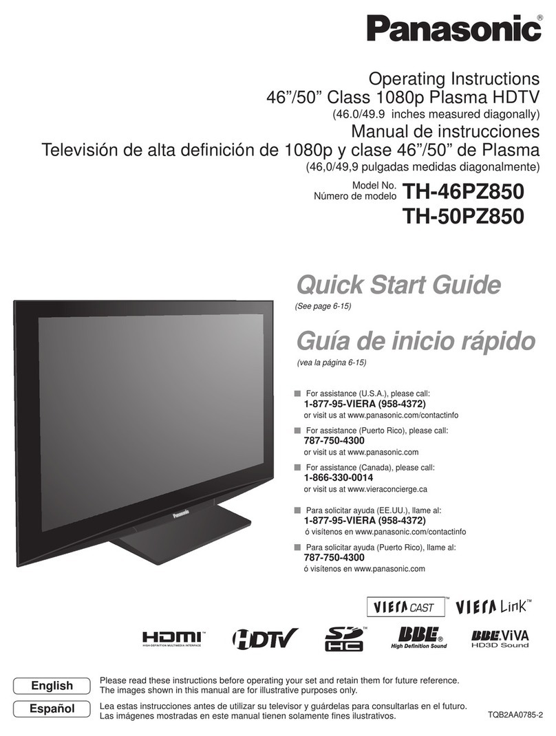 Panasonic Viera TH-46PZ850 Setup guide