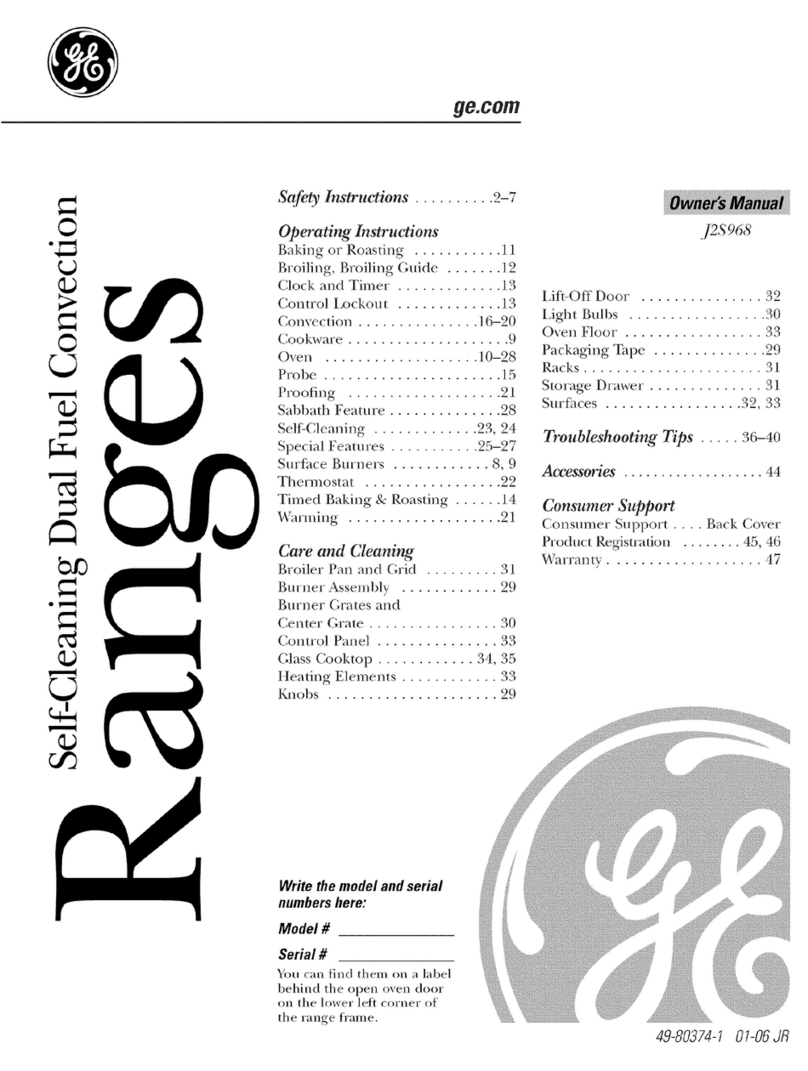 GE Profile J2S968 SERIES owner's manual
