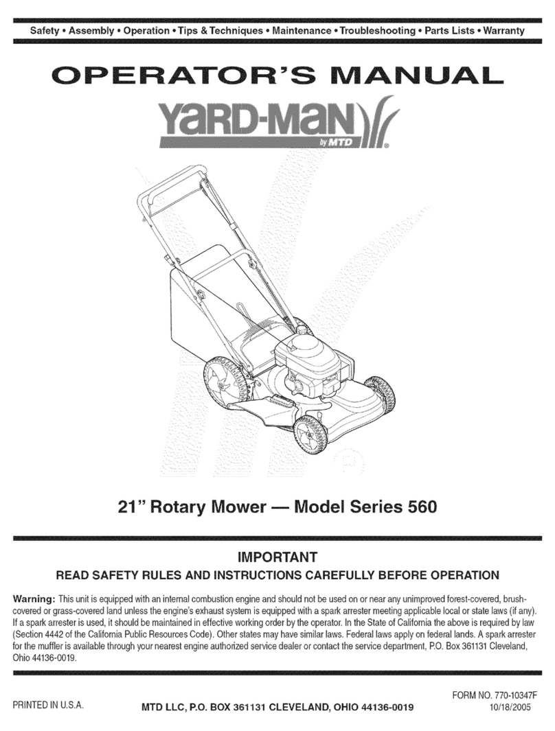 Yard-Man 560 Series User manual Yard-Man 560 Series User manual