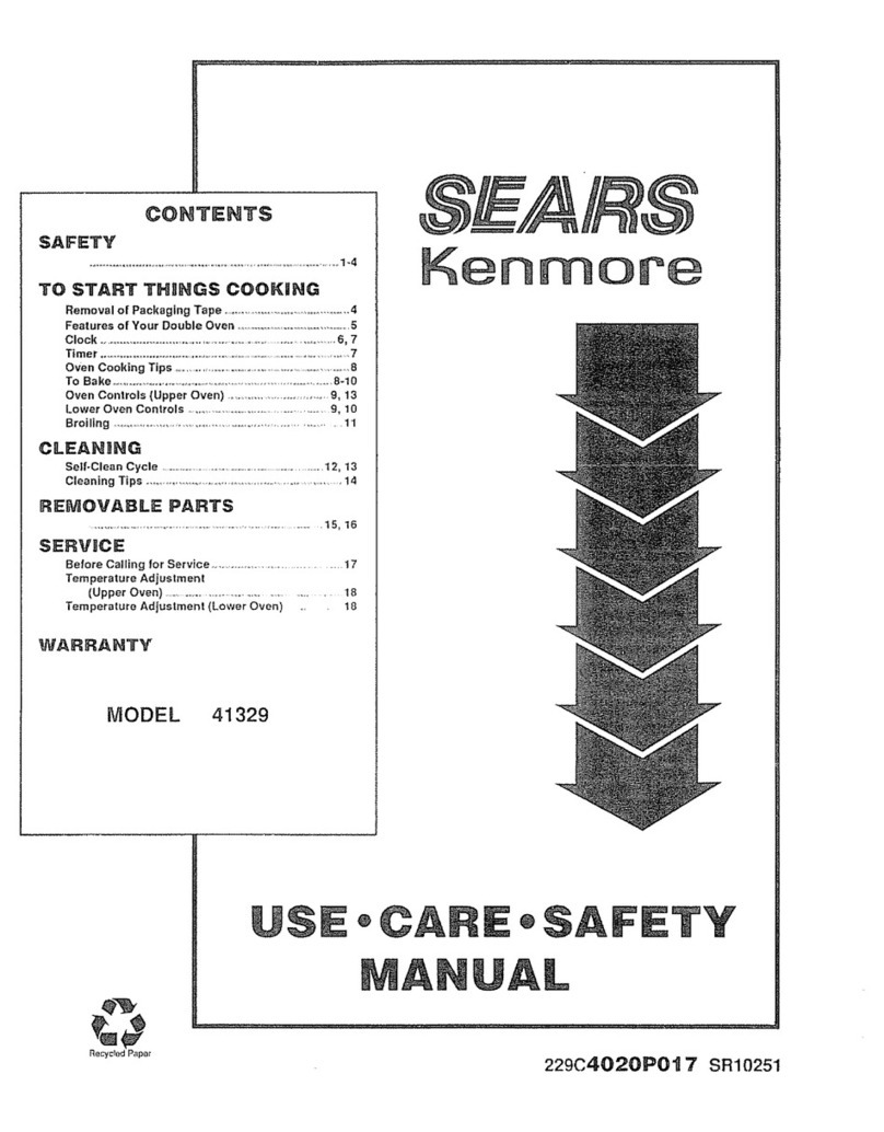 Sears Kenmore SR10251 Use Use, care, safety manual Sears Kenmore SR10251 Use Use, care, safety manual