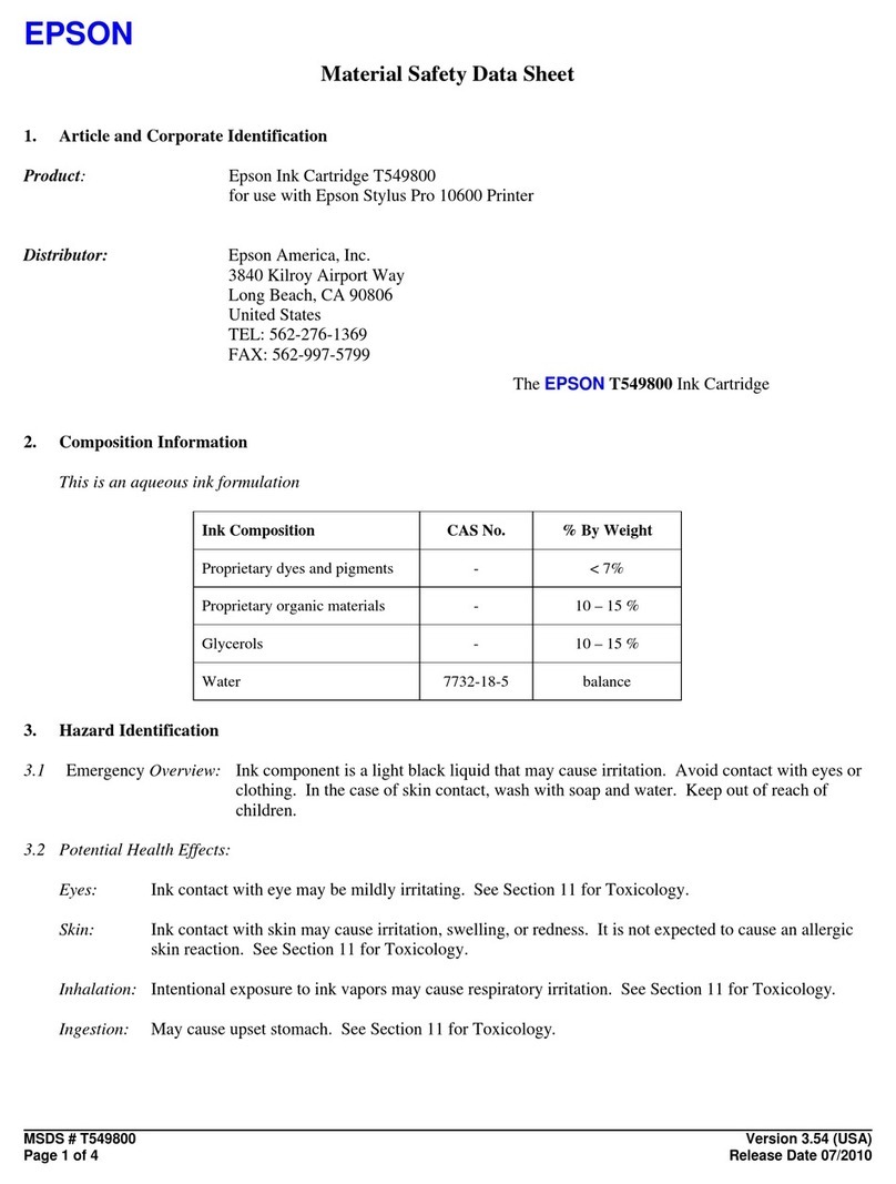 Epson T549800 Operating and maintenance instructions Epson T549800 Operating and maintenance instructions