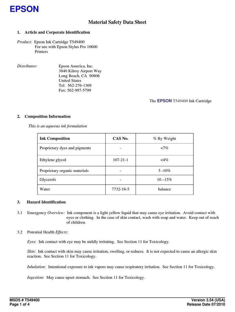 Epson T549400 Operating and maintenance instructions