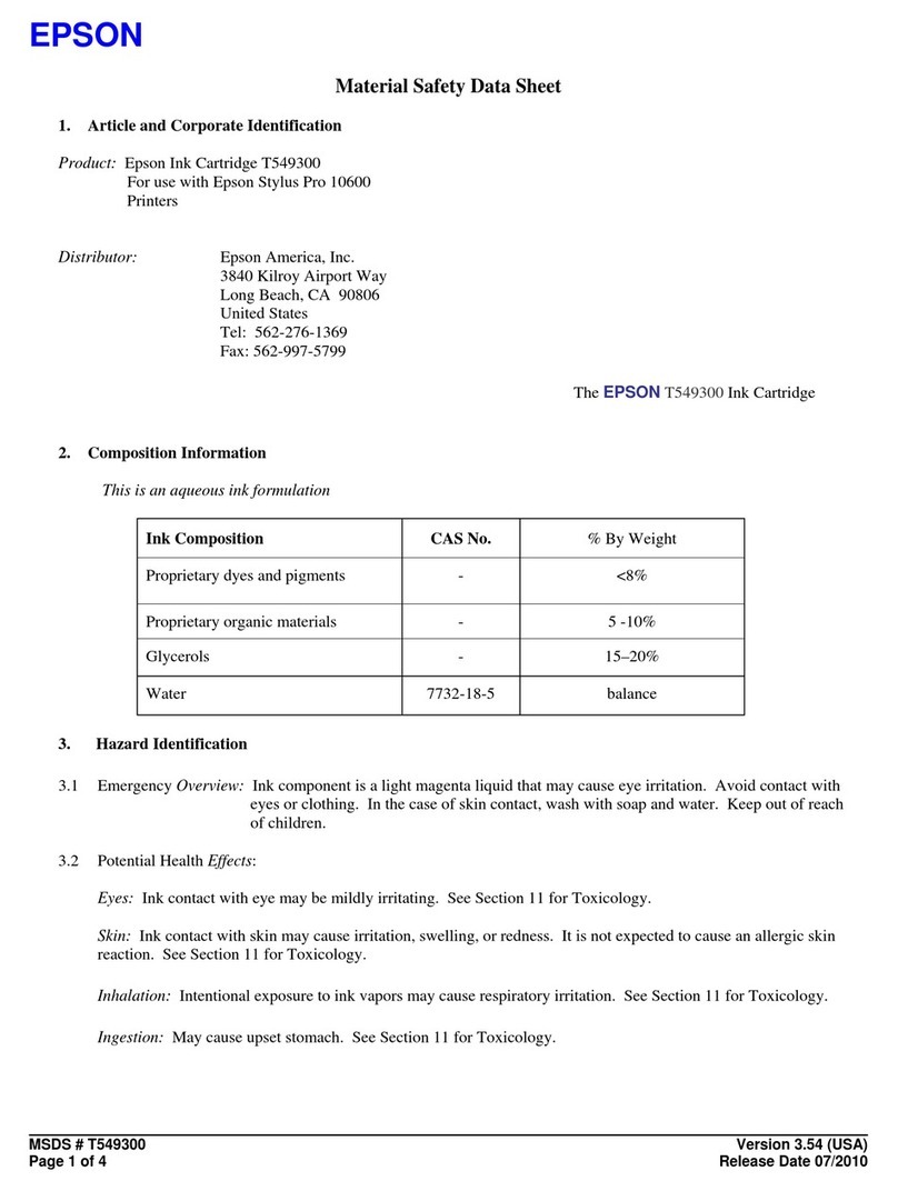 Epson T549300 Material safety data sheet