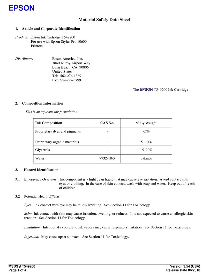Epson T549200 Material safety data sheet