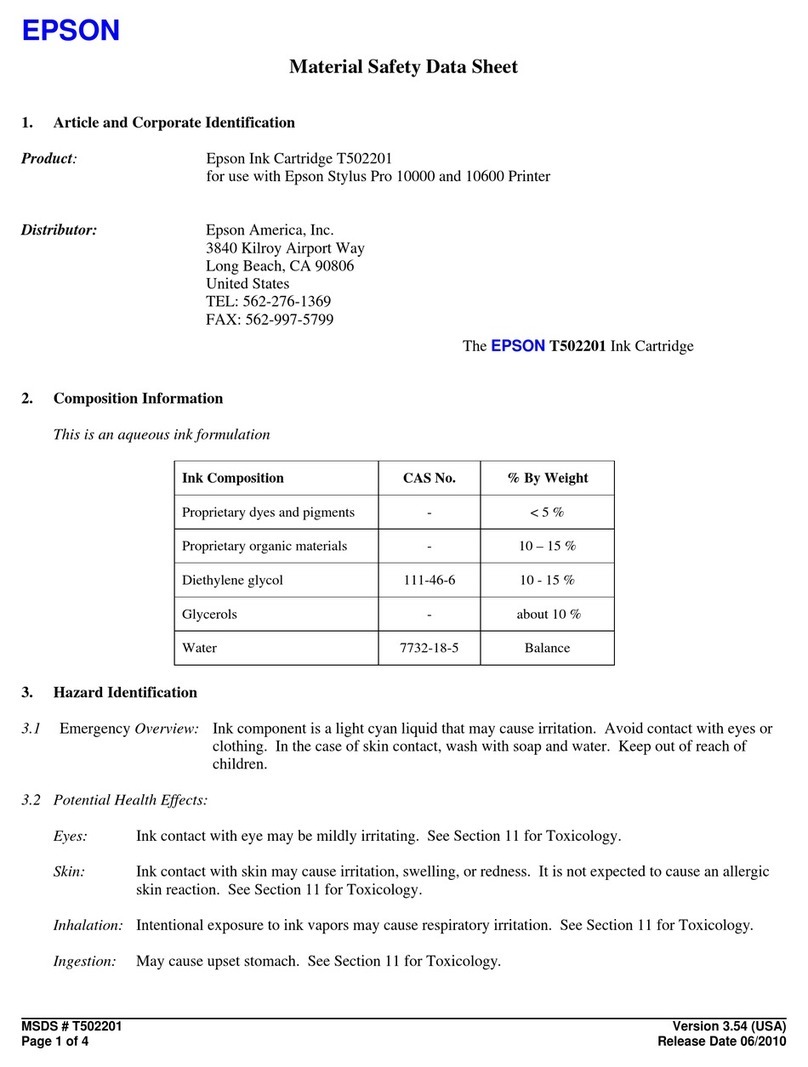 Epson T502201 Operating and maintenance instructions