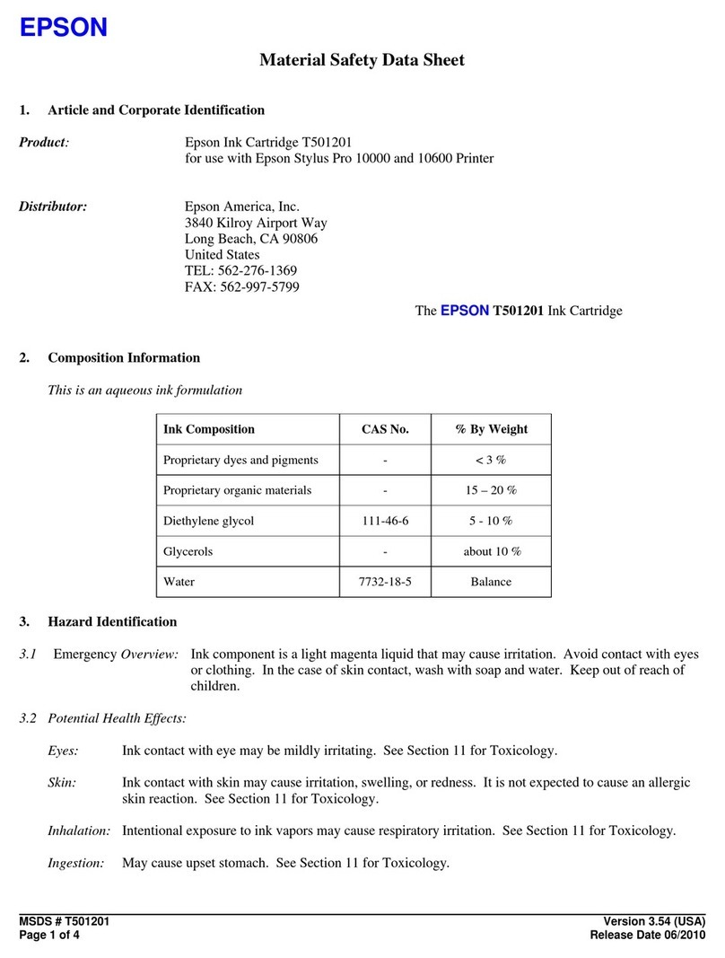 Epson T501201 Operating and maintenance instructions