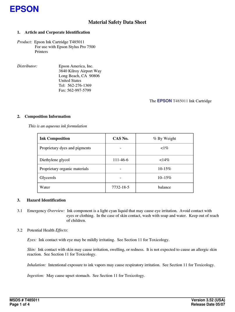 Epson T485011 Operating and maintenance instructions Epson T485011 Operating and maintenance instructions