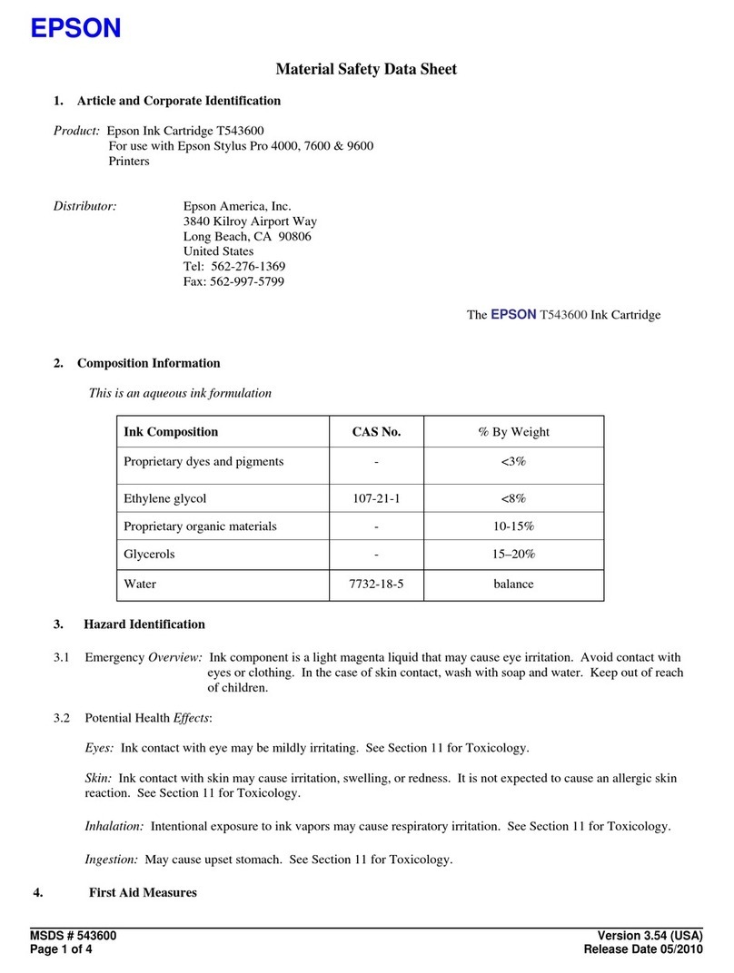 Epson T543600 Operating and maintenance instructions
