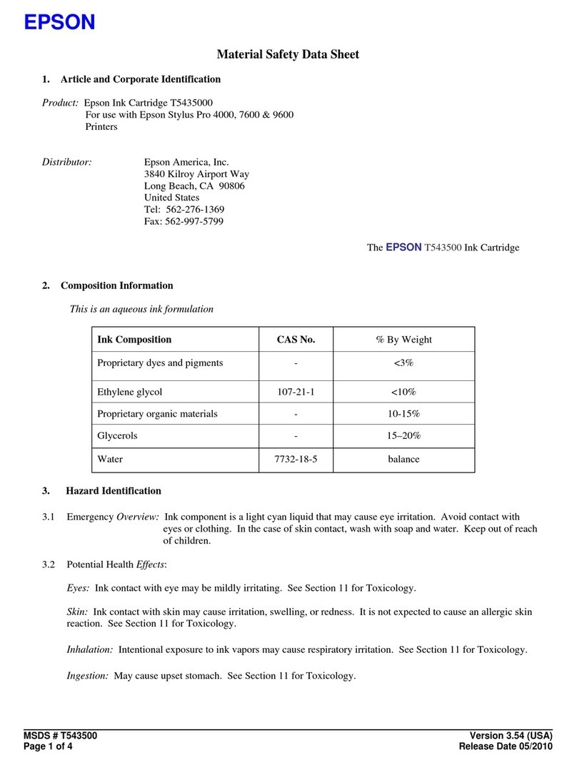 Epson T543500 Operating and maintenance instructions