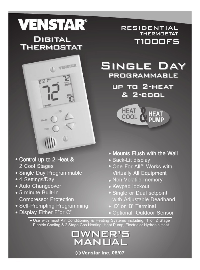 Venstar T1000FS User manual Venstar T1000FS User manual