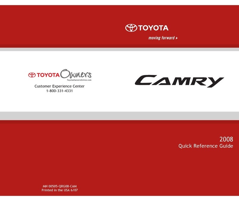 Toyota 2008 Camry Quick reference guide