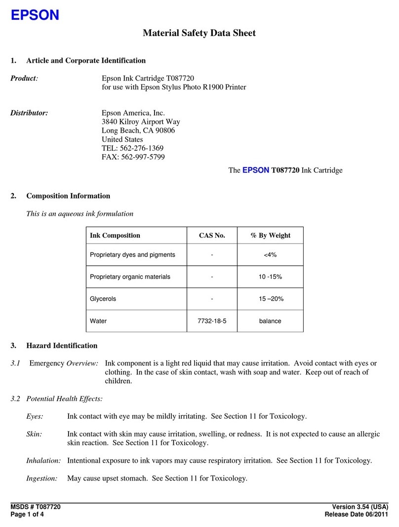 Epson T087720 Operating and maintenance instructions