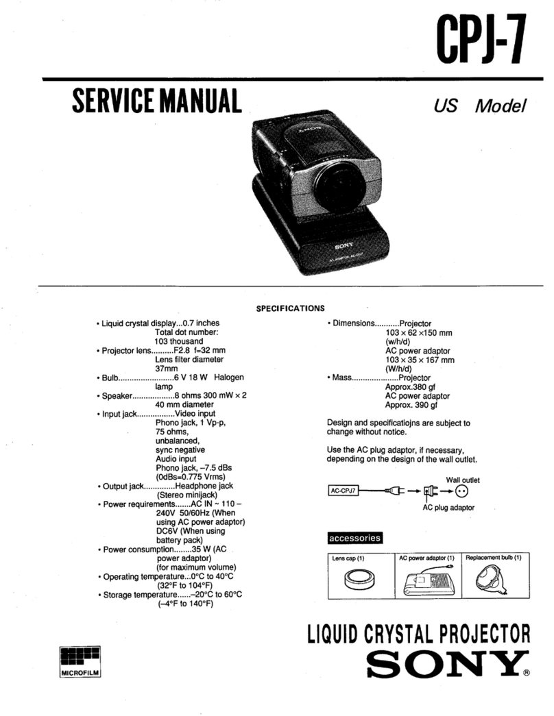Sony CPJ-7 - Lcd Projector User manual