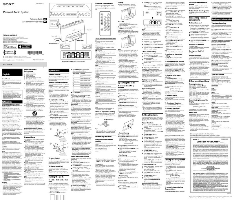Sony ICF-CS15IPBLKN User manual