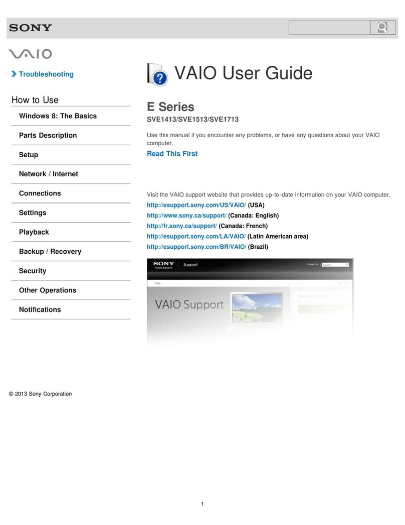 Sony SVE14132CXB VAIO user guide
