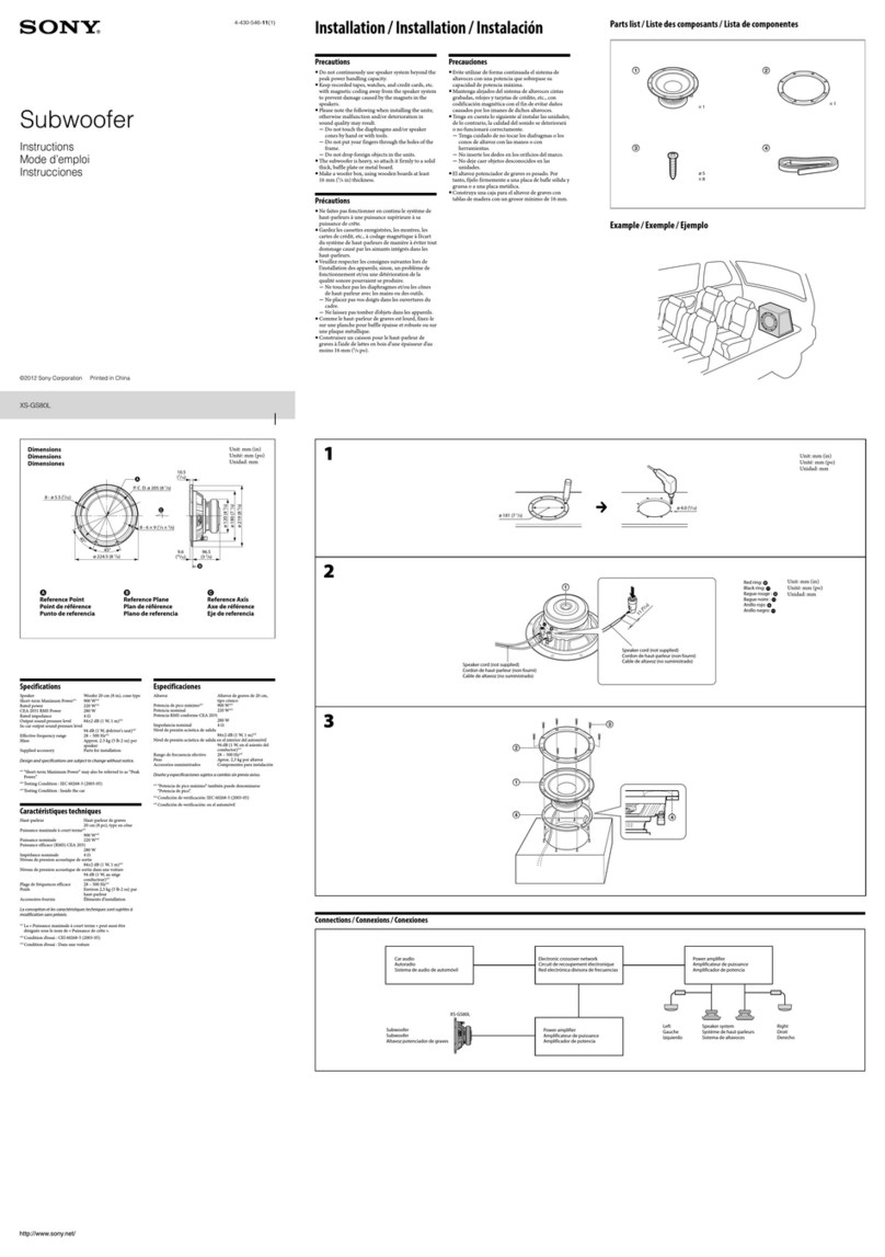 Sony XS-GS80L User manual