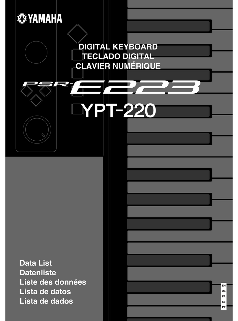 Yamaha PSR-E223 Data list