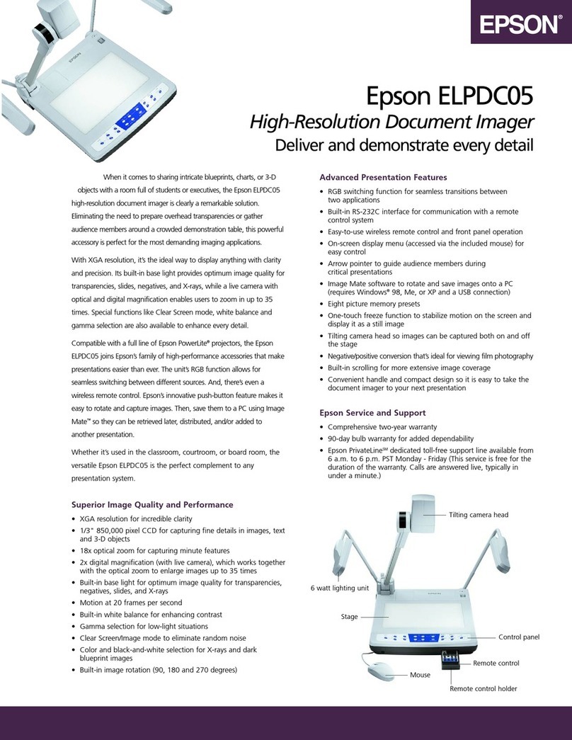 Epson ELPDC05 - High Resolution Document Imager... User manual