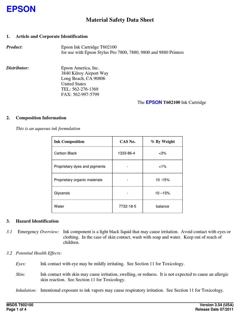 Epson T602100 Operating and maintenance instructions