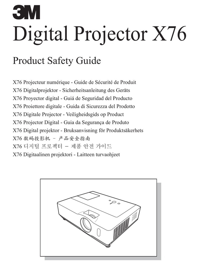 3M X76 - Digital Projector XGA LCD Product safety guide