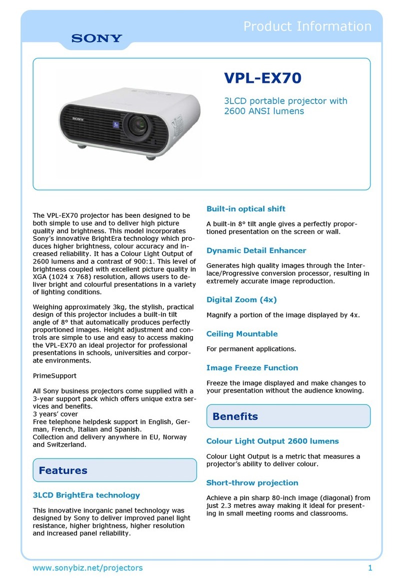 Sony HDMI VPL-EX70 User manual
