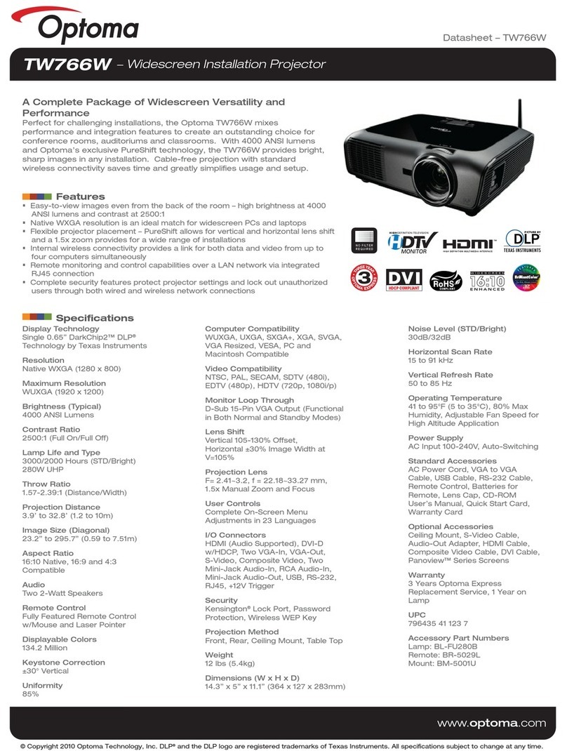Optoma TW766W User manual