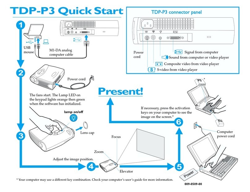 Toshiba TDP-P3-US quick start guide