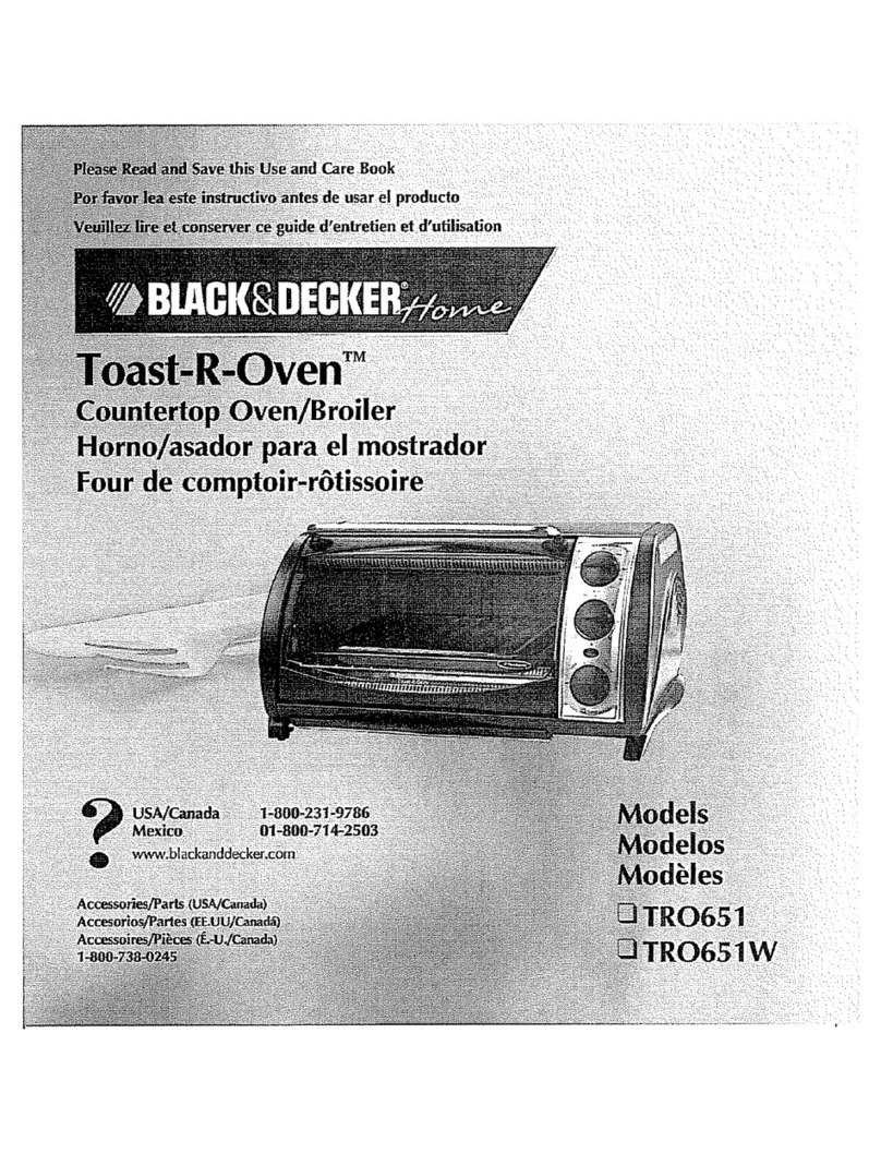 Black & Decker Toast-R-Oven TRO651W Installation instructions
