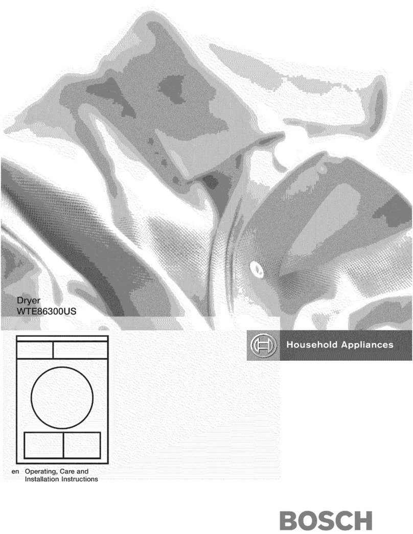 Bosch WTE86300US Operating, care and installation instructions