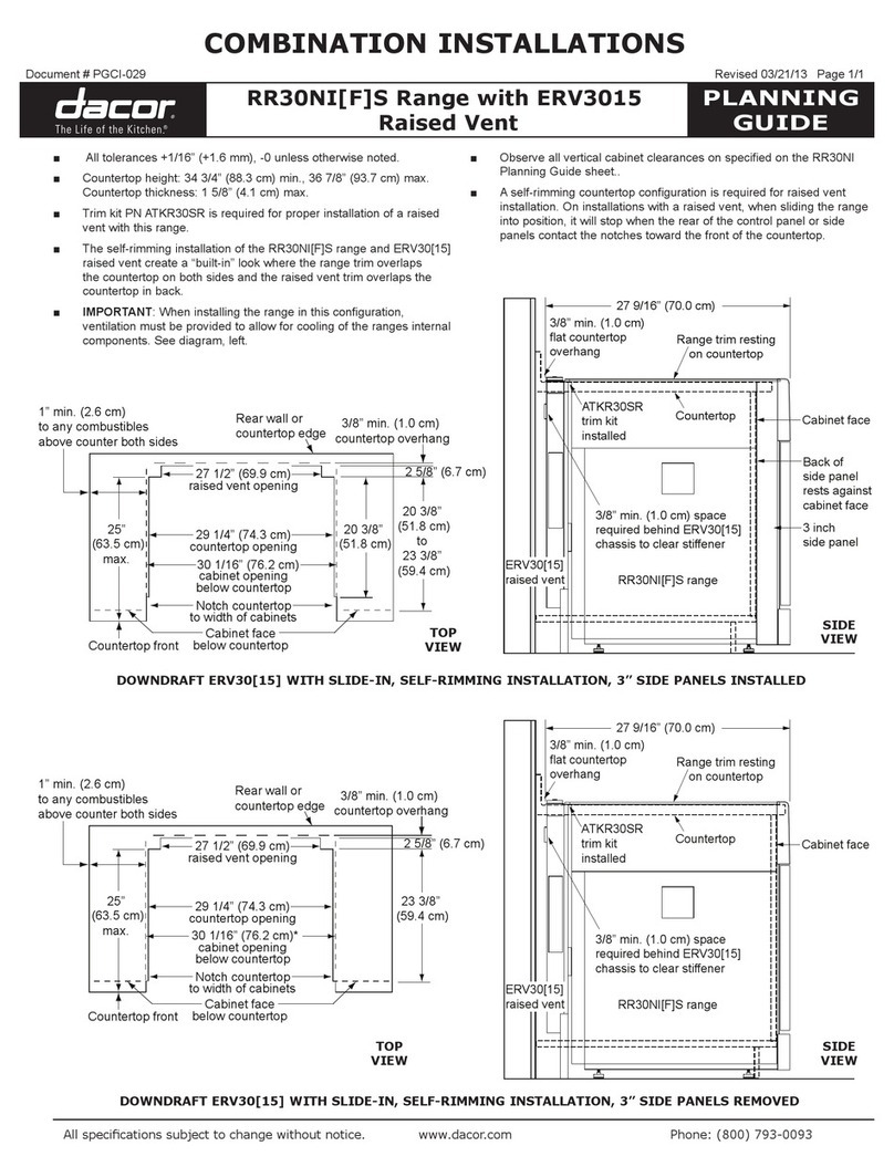 Dacor Renaissance RR30NFS Technical manual