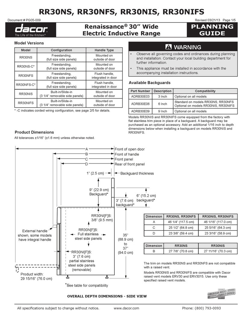 Dacor Renaissance RR30NFS Planning guide