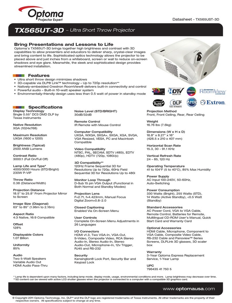 Optoma TX565UT-3D User manual