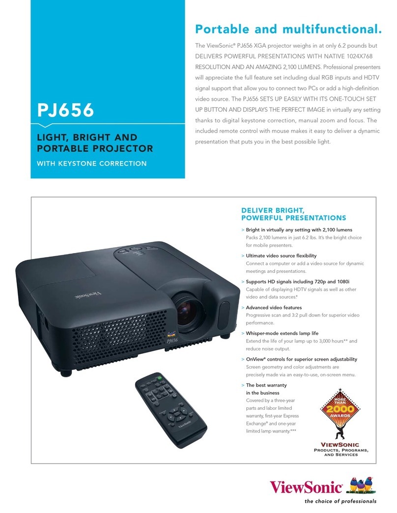 ViewSonic PJ656 - XGA Projector 6.2 Lbs User manual