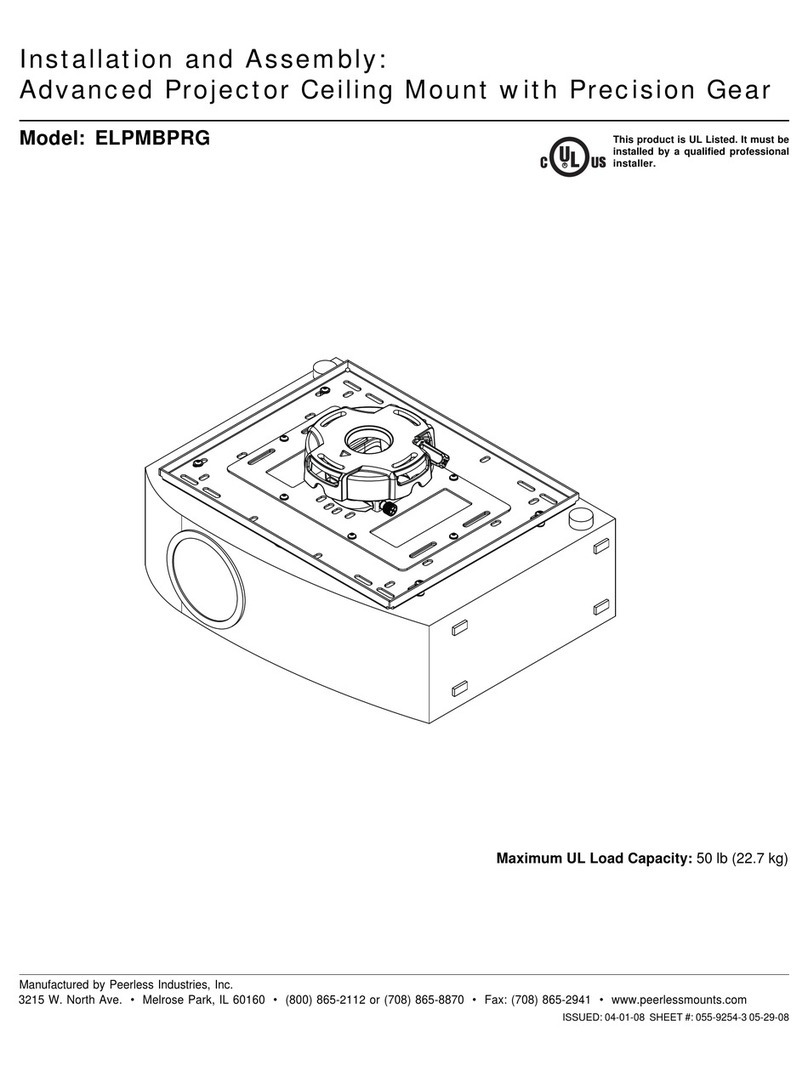 PEERLESS ELPMBPRG - Advanced Projector Ceiling Mount Installation and assembly