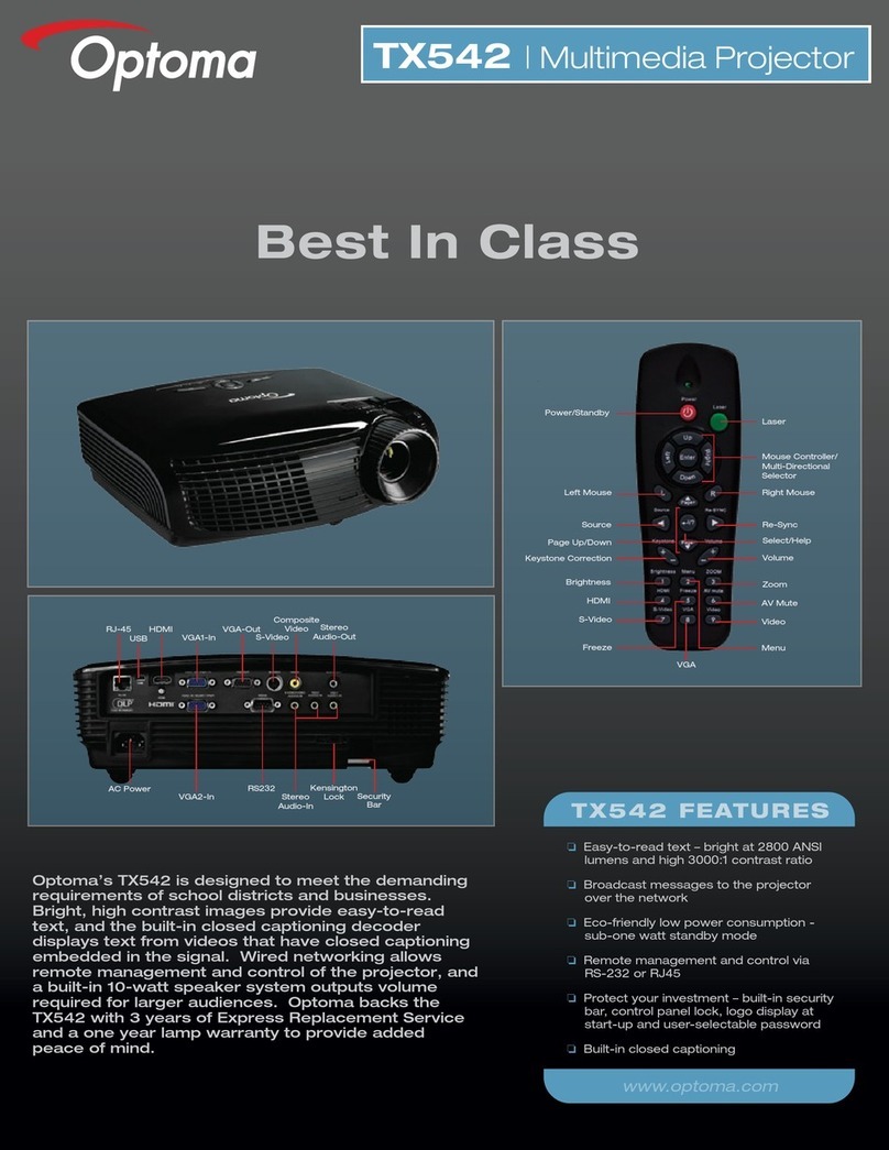 Optoma TX542 Specifications