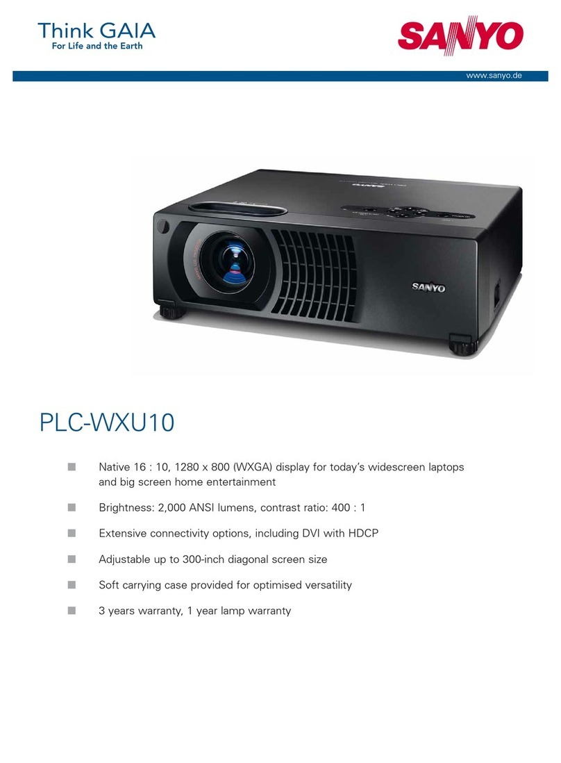 Sanyo WXU10 - PLC WXGA LCD Projector Instruction manual