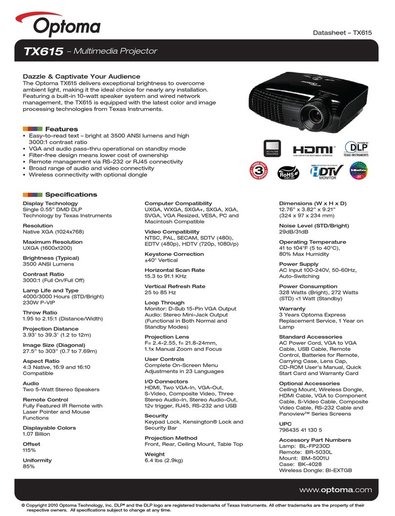 Optoma Optoma TX615 User manual