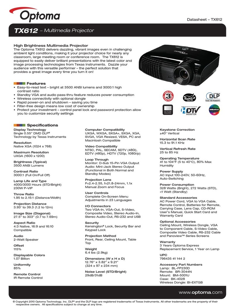 Optoma Optoma TX612 User manual