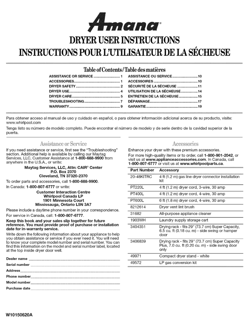Amana NED4500VQ0 User instructions