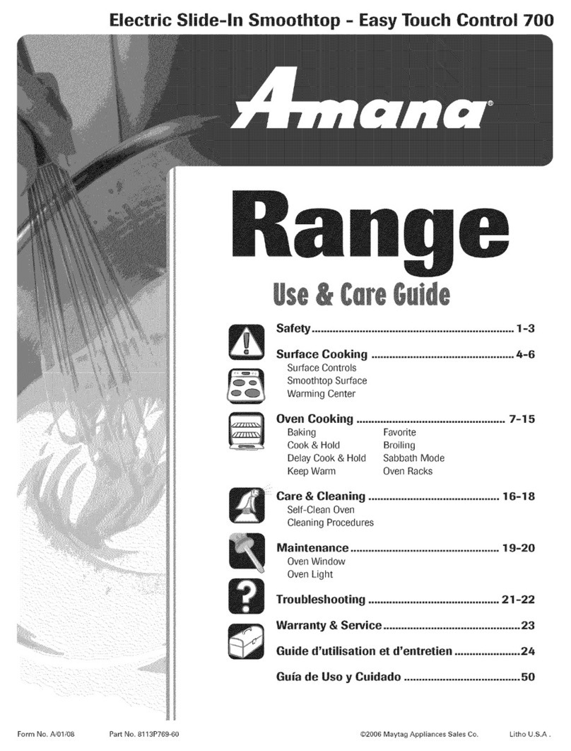 Amana AES3760BCS16 User manual