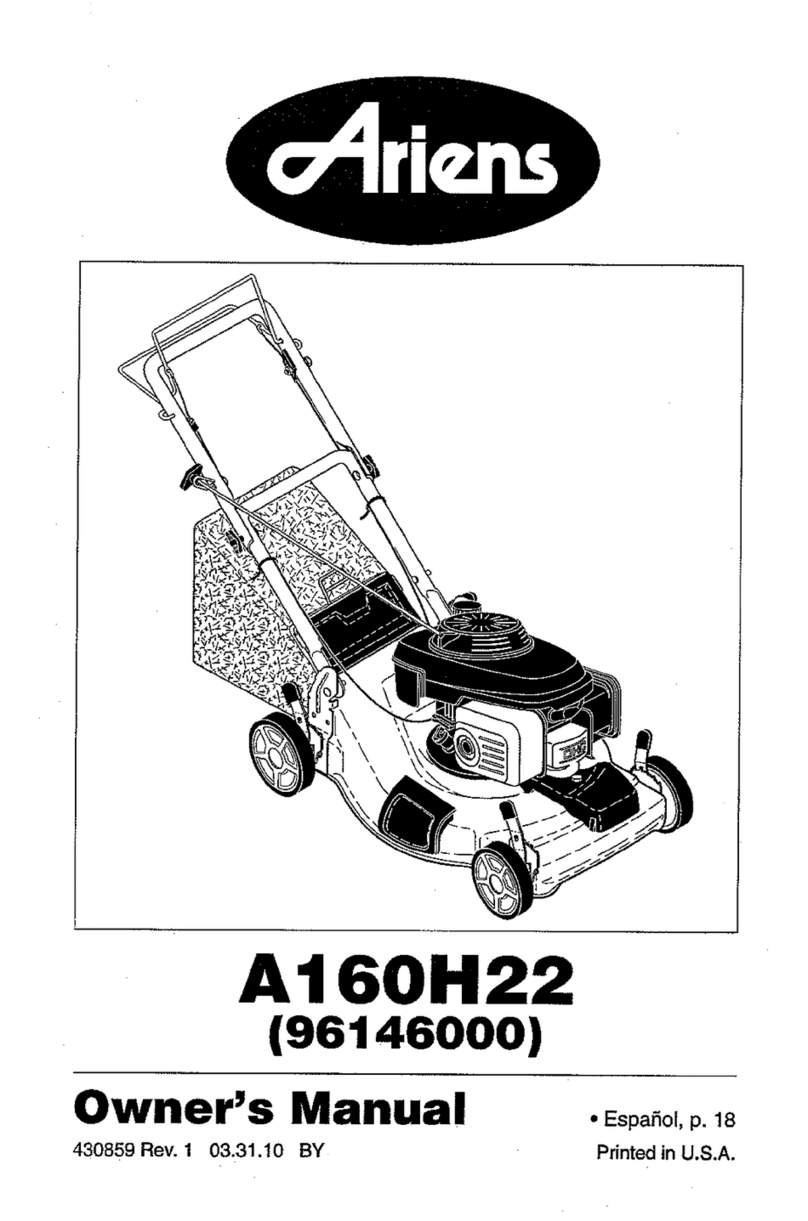Ariens A160H22 (96146000) owner's manual
