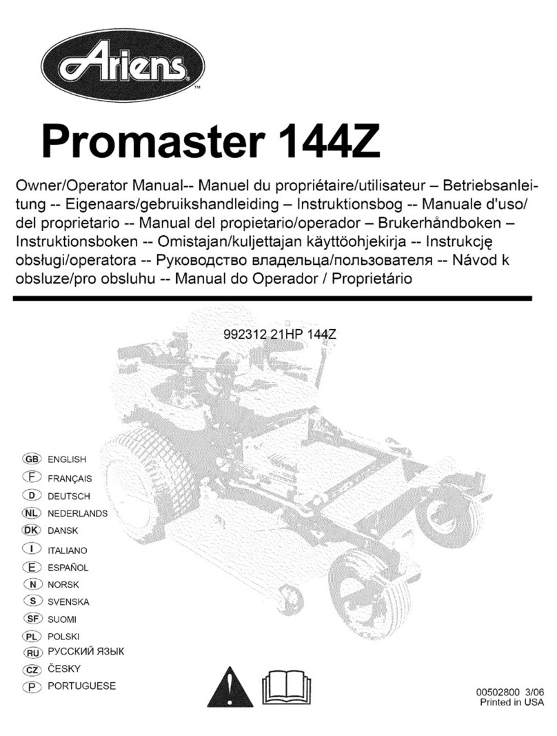 Ariens Promaster 144Z Owner's/operator's manual