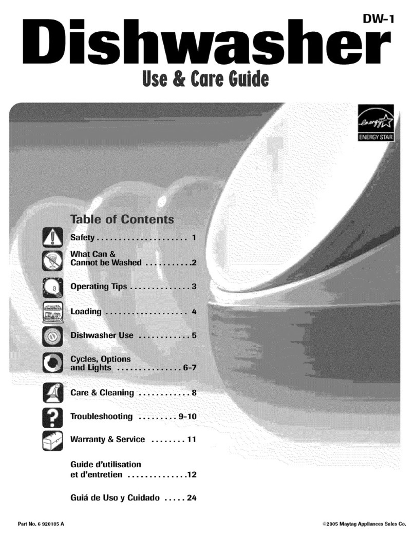 Amana DW-1 Use & care guide
