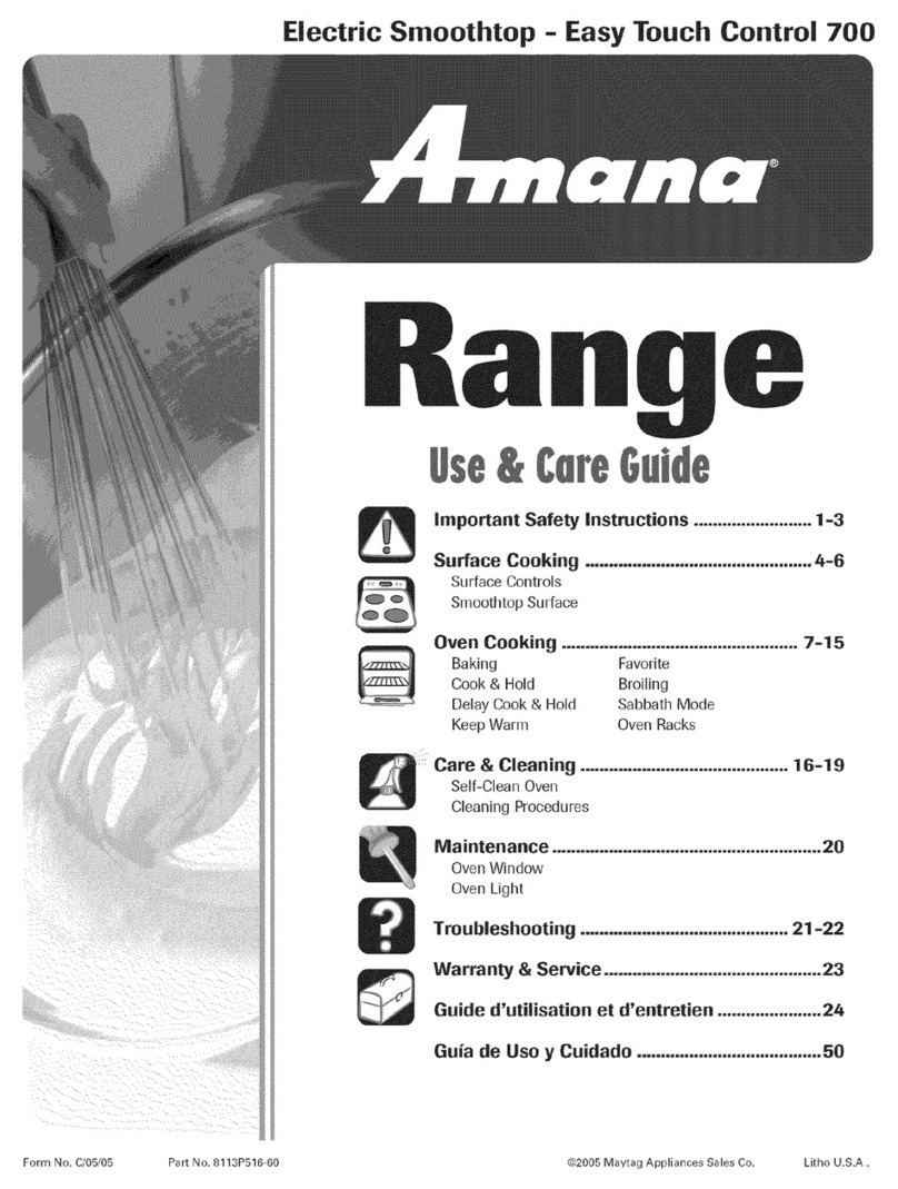 Amana AER5722BAS User manual