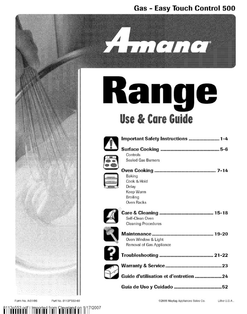 Amana AGR5725RDB14 Use & care guide