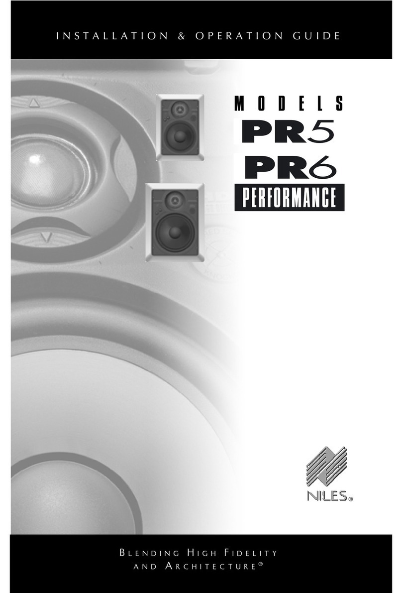 Niles PERFORMANCE PR5 Installation & operation guide