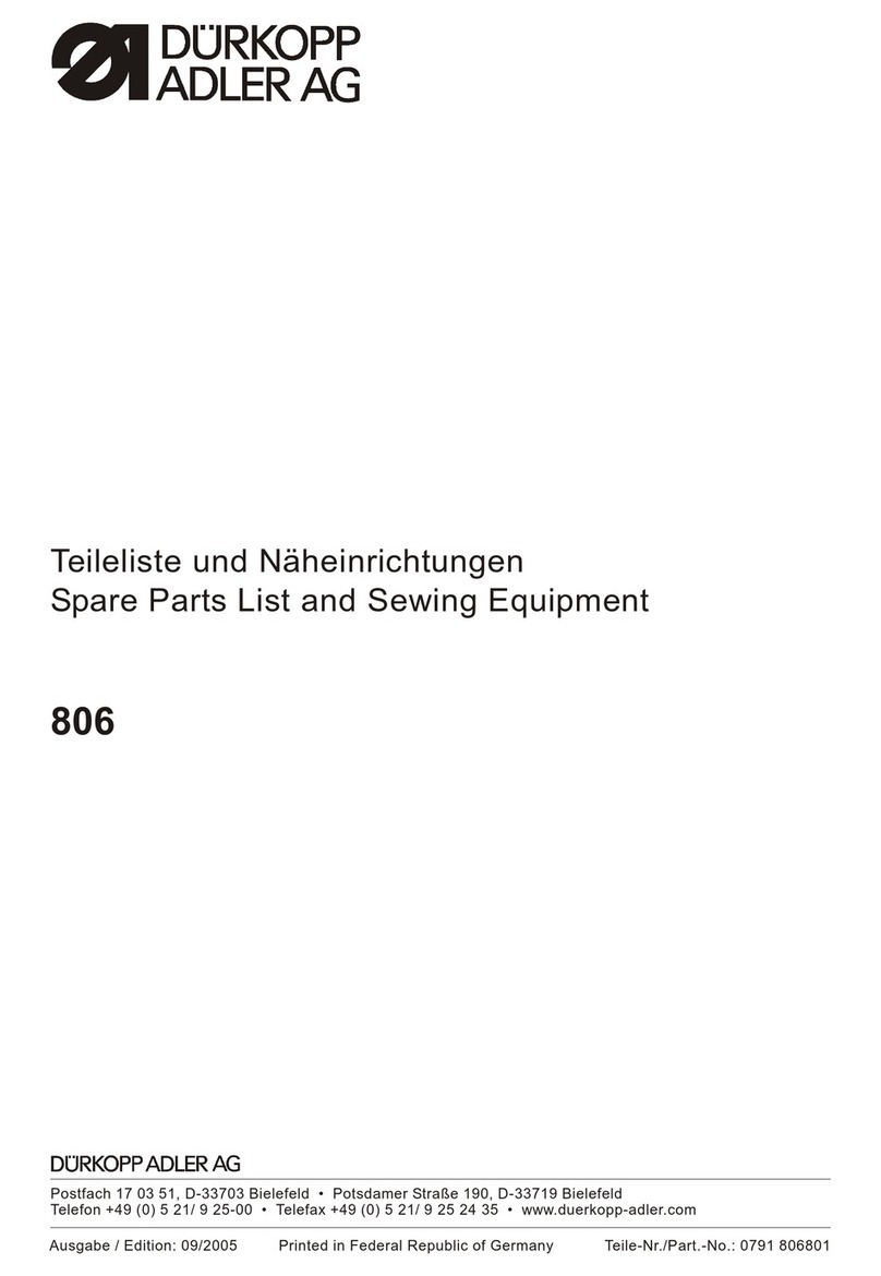 DURKOPP ADLER 806 User manual