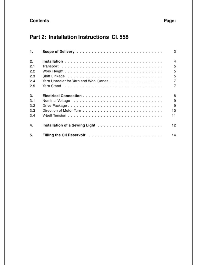 Duerkopp Adler 558 installation instructions