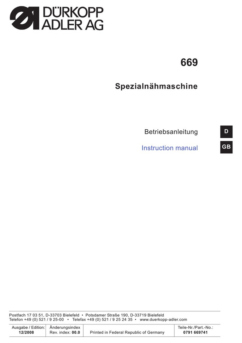 Duerkopp Adler 669 Premium User manual